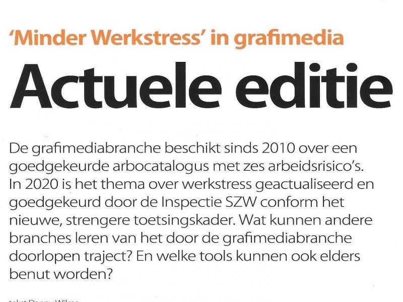 Artikel Actuele editie arbocatalogus werkstress van Danny Wilms in vakblad Arbo 